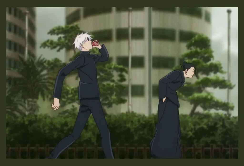 Análise: Satoru Gojo é um Deus Ex Machina na Trama ou um Personagem Bem Construído? 9 Satoru Gojo e Suguru Geto em seus dias de estudante, representando a amizade perdida que é a fonte da 'solidão no topo' de Gojo e a chave para sua profundidade como personagem.
