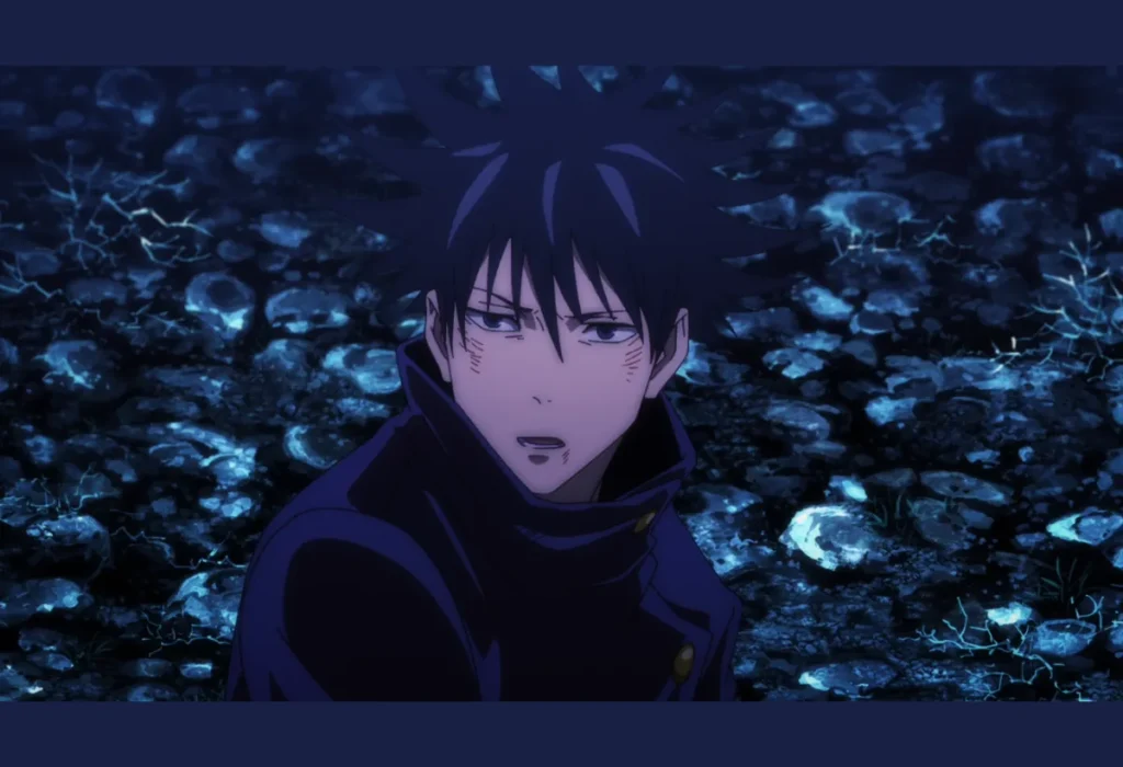 As 5 Principais Dúvidas da Primeira Temporada de Jujutsu Kaisen 5 Megumi Fushiguro dentro de seu domínio incompleto, ilustrando o mistério sobre o verdadeiro potencial de sua Técnica das Dez Sombras em Jujutsu Kaisen.