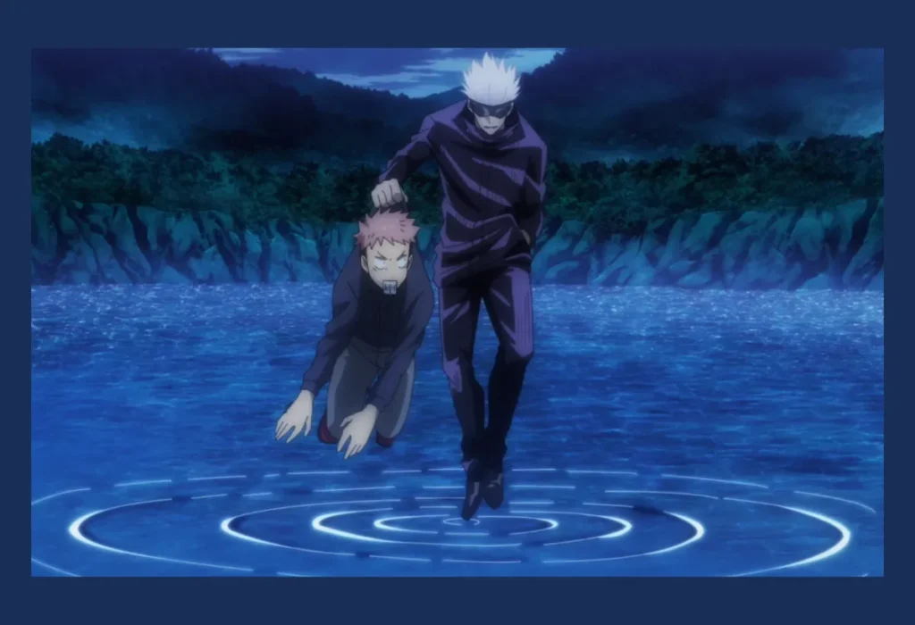 Jujutsu Kaisen: O Guia Definitivo Para Entrar no Mundo da Feitiçaria 7 A cena em que Satoru Gojo recruta Yuji Itadori para o mundo da feitiçaria em Jujutsu Kaisen, após Yuji se tornar o receptáculo de Sukuna.