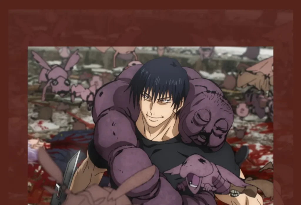 Guia completo sobre Toji Fushiguro, o 'Assassino de Feiticeiros' de Jujutsu Kaisen, com montagem mostrando suas diferentes facetas, desde sua calma ameaçadora até seu poder em combate.