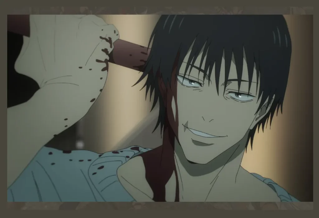 Toji Fushiguro: Quem é o 'Assassino de Feiticeiros' e Qual o Seu Poder? 4 O momento icônico em Jujutsu Kaisen Shibuya onde Toji Fushiguro reconhece Megumi como seu filho, instantes antes de seu corpo reanimado se desfazer.