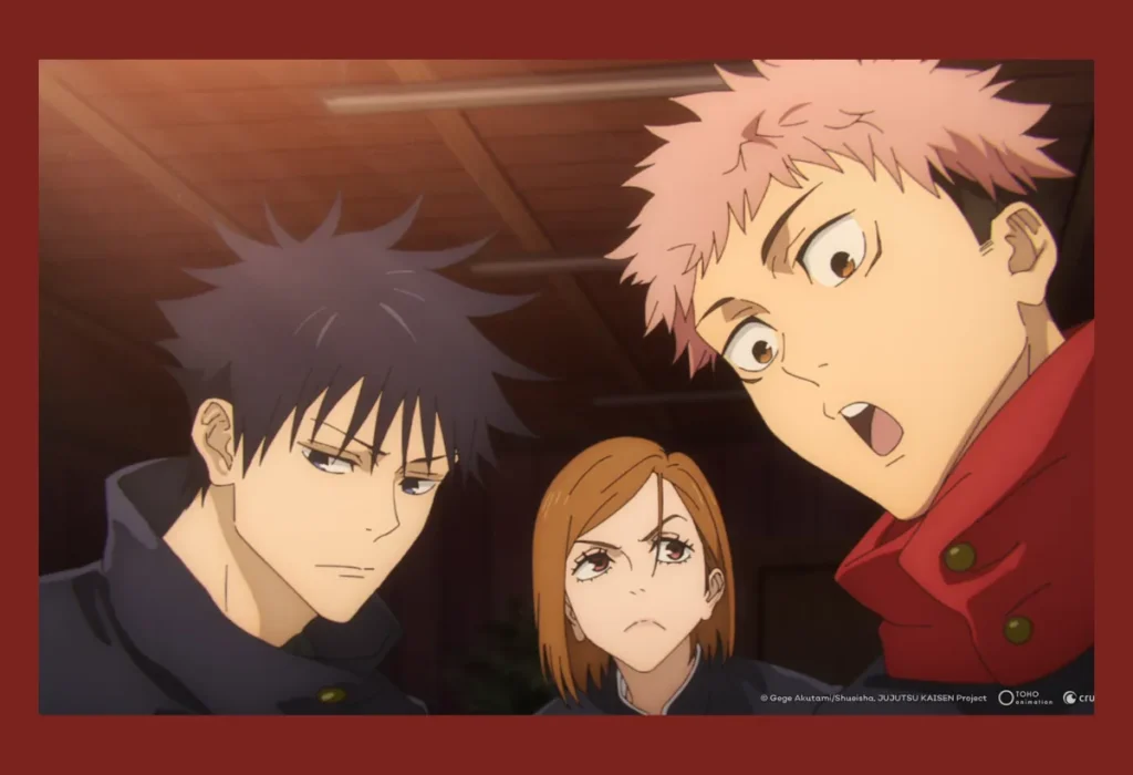 Guia Definitivo da Temporada 1 de Jujutsu Kaisen (Recap e Análise Completa) 12 O 'Trio de Ouro' de Jujutsu Kaisen, os personagens e pilares da trama: Yuji Itadori, Megumi Fushiguro e Nobara Kugisaki.