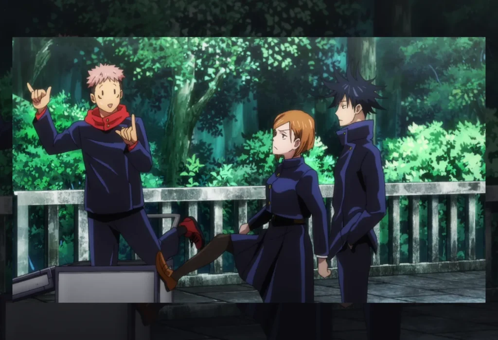 Review da Temporada 1 de Jujutsu Kaisen: Ainda é uma Obra-Prima em 2025? 2 Yuji Itadori, Megumi Fushiguro e Nobara Kugisaki juntos na primeira temporada de Jujutsu Kaisen, ilustrando a química instantânea e a base carismática do trio principal.