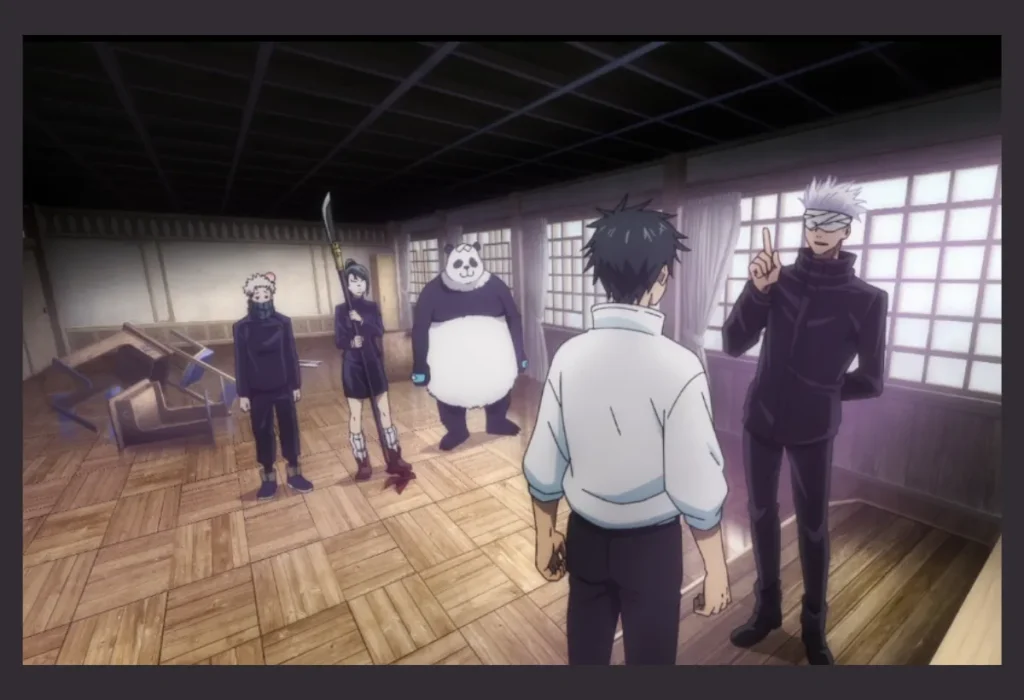 Yuta Okkotsu conhece seus novos colegas na Escola Jujutsu - Maki Zenin, Toge Inumaki e Panda - o grupo que se torna fundamental para sua evolução e seu desejo de proteger.