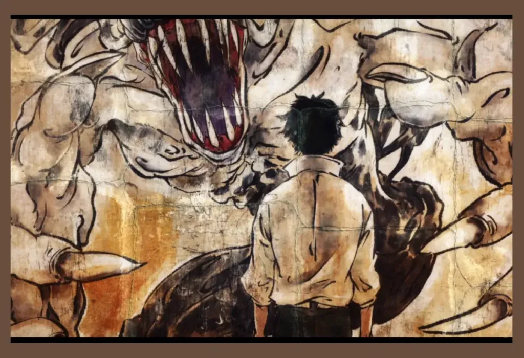 Os personagens centrais de Jujutsu Kaisen 0, Yuta Okkotsu e a 'Rainha das Maldições' Rika Orimoto, cuja relação de amor e maldição move a trama do filme.
