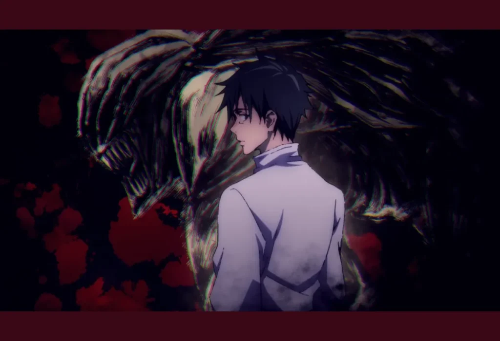 Guia de Personagens: Quem são os Feiticeiros de Grau Especial em Jujutsu Kaisen? 4 O feiticeiro de grau especial Yuta Okkotsu, com a maldição de grau especial Rika Orimoto ao seu lado, a fonte de sua imensa Energia Amaldiçoada em Jujutsu Kaisen 0.
