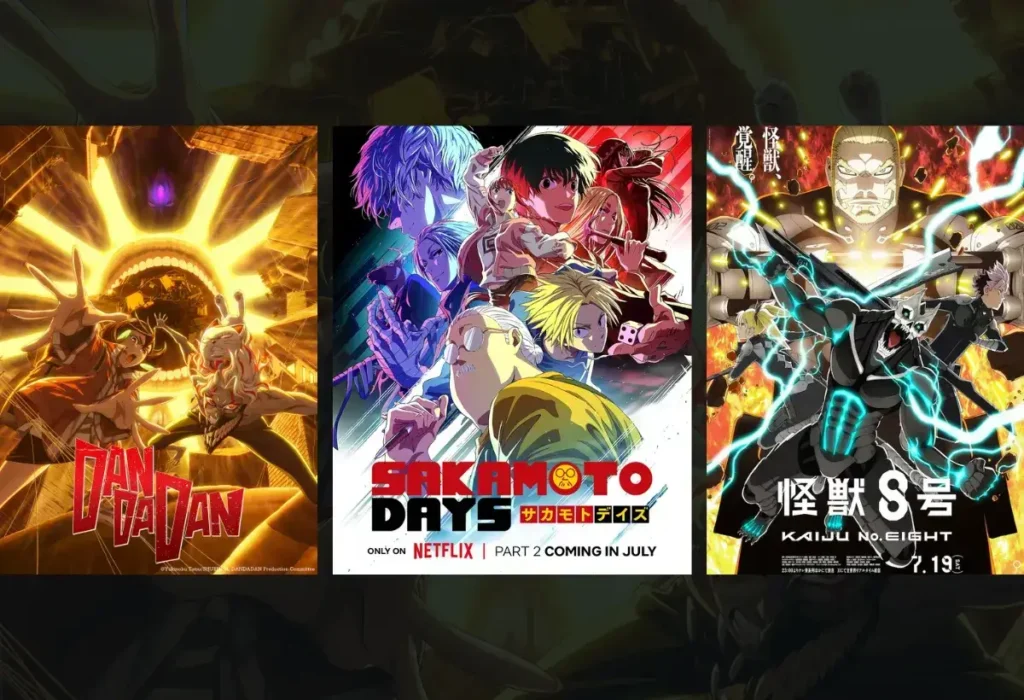 Animes da Temporada de Verão 2025: O Guia Definitivo das Novas Estreias de Julho 14 Pôsteres das principais continuações de animes da temporada de verão 2025, destacando Dan Da Dan (Temporada 2), Sakamoto Days (Parte 2) e Kaiju No. 8 (Temporada 2).