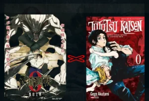Análise comparativa das diferenças entre o filme e o mangá de Jujutsu Kaisen 0, mostrando as capas de ambas as versões da história de Yuta Okkotsu.