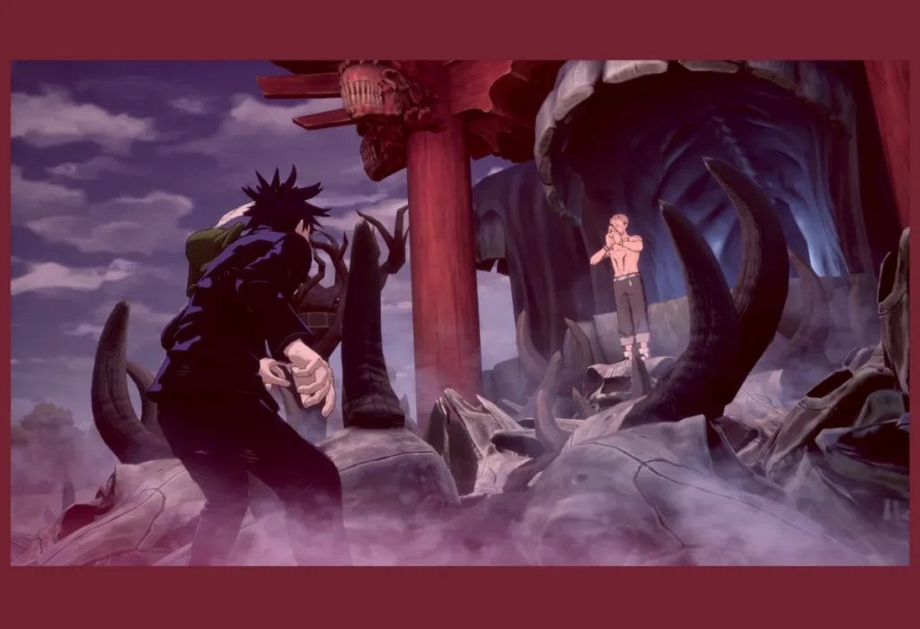 A mecânica de Expansão de Domínio no jogo Jujutsu Kaisen Cursed Clash, com as técnicas 'Vazio Infinito' de Gojo e 'Santuário Malevolente' de Sukuna.