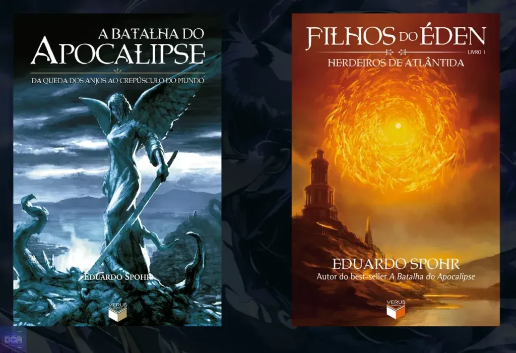 Fantasia sombria: Desvendando a Profundidade e o Impacto Desse Gênero Cativante em Animes, Mangás e Manhwas 7 Montagem com as capas dos livros A Batalha do Apocalipse e Filhos do Éden, exemplos da fantasia sombria na literatura brasileira pelo autor Eduardo Spohr.