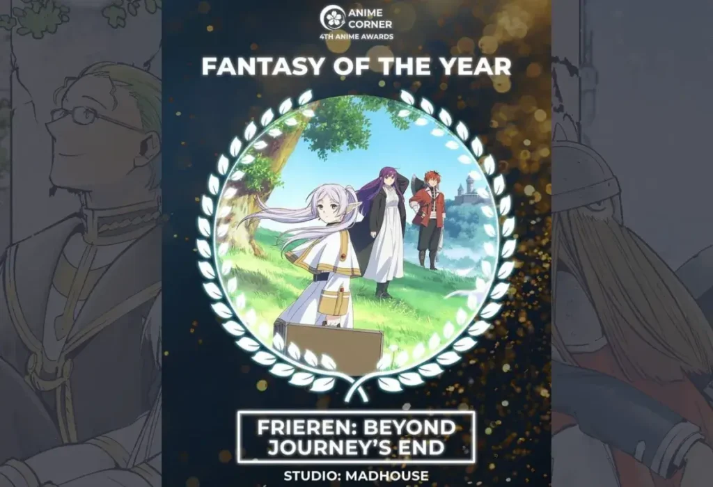 Frieren: Beyond Journey's End – A Maestria por Trás dos Prêmios no Anime Awards 2025 5 Montagem ilustrando a vitória de Frieren: Beyond Journey's End no Anime Awards 2025, onde conquistou prêmios importantes como Melhor Drama, refletindo sua profundidade emocional.