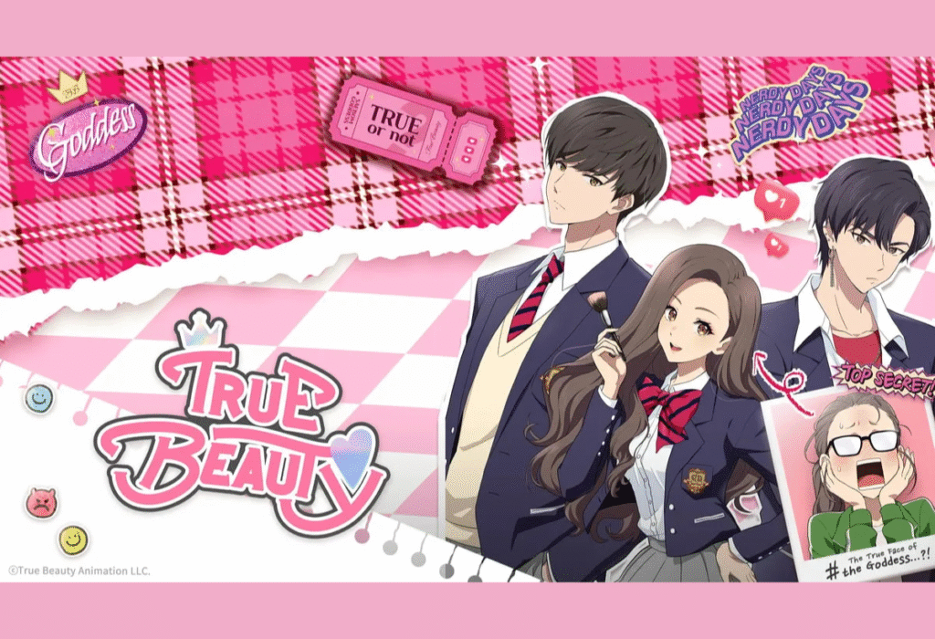 A Incrível História do Manhwa: Da Origem na Coreia à Revolução Global dos Webtoons 13 Banner do manhwa de romance True Beauty, um exemplo de webtoon coreano de sucesso que foi adaptado para um K-Drama popular, mostrando a sinergia entre as duas indústrias.