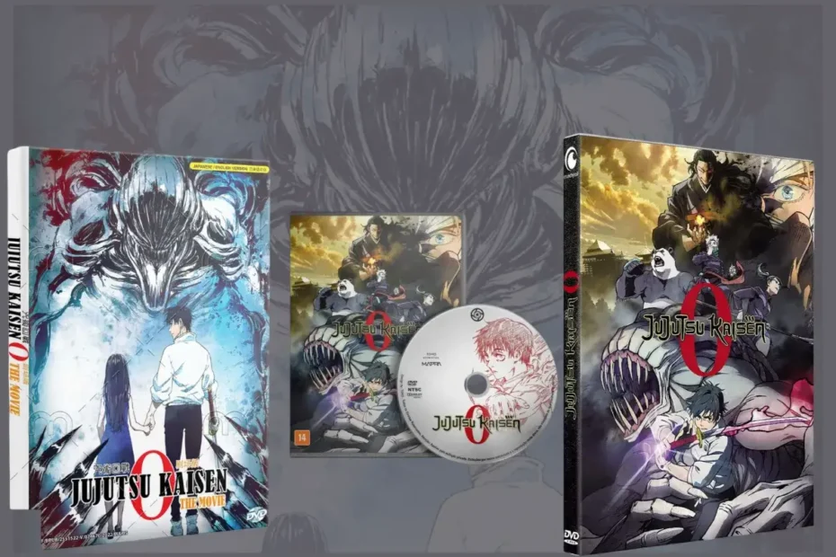 Guia sobre o filme Jujutsu Kaisen 0, mostrando as capas do DVD e o disco, com a pergunta central: ele é essencial para entender a 2ª temporada da série principal?