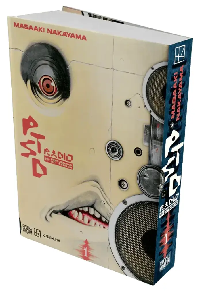 Capa do mangá de horror 'PTSD Radio: Frequências do Terror', de Masaaki Nakayama, lançamento da editora Pipoca & Nanquim em abril de 2025.