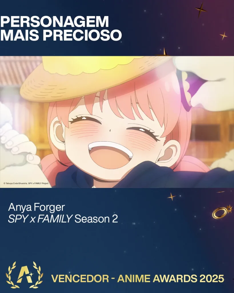 Top 5 Animes Mais Premiados no Crunchyroll Anime Awards 2025 5 Imagem de Anya Forger de SPY x FAMILY, um dos animes mais premiados de 2025, destacando a vitória na categoria Personagem "Deve Proteger a Todo Custo" e o imenso carisma da obra.