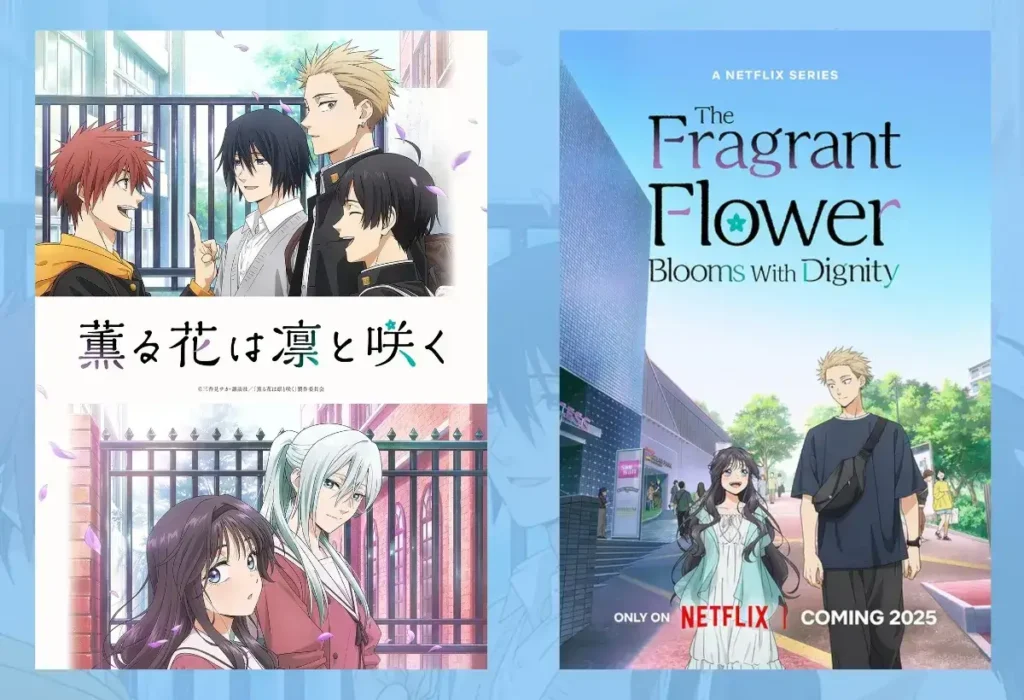 Animes da Temporada de Verão 2025: O Guia Definitivo das Novas Estreias de Julho 13 O romance entre Rintaro Tsumugi e Kaoruko Waguri em The Fragrant Flower Blooms with Dignity, o anime de romance do estúdio CloverWorks sobre escolas rivais.