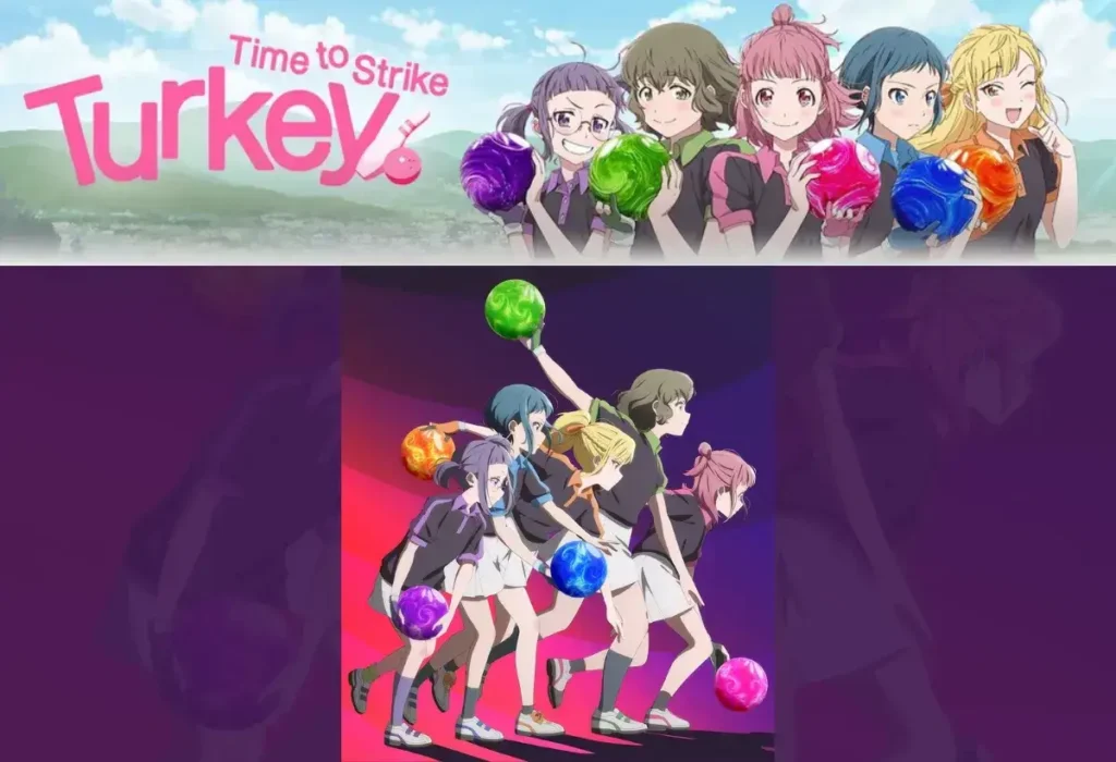 Animes da Temporada de Verão 2025: O Guia Definitivo das Novas Estreias de Julho 15 As personagens principais do anime de esporte Turkey!, prontas para jogar boliche, em arte promocional da nova série do estúdio Bakken Record.