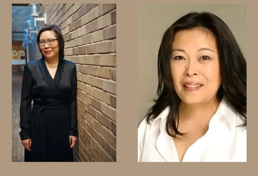 Montagem com as fotos das mangakás Yumiko Ōshima (esquerda) e Ryoko Yamagishi (direita), vozes fundamentais do Grupo do Ano 24 que inovaram com dramas sutis e as primeiras histórias de amor lésbico do mangá.