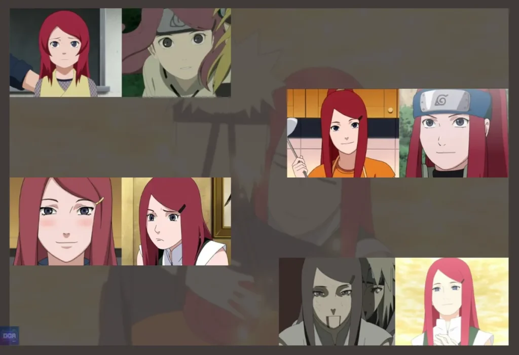 Montagem de cenas de Kushina Uzumaki em Naruto, mostrando seu poder de contenção e a força das personagens mães fortes dos animes.