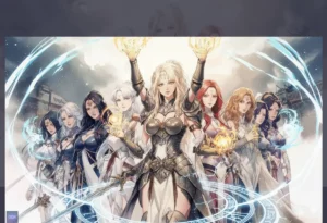 Ilustração de IA de várias mães mágicas anime com poderes especiais e auras de energia. Palavras-chave: mães com poderes especiais, mães poderosas anime.