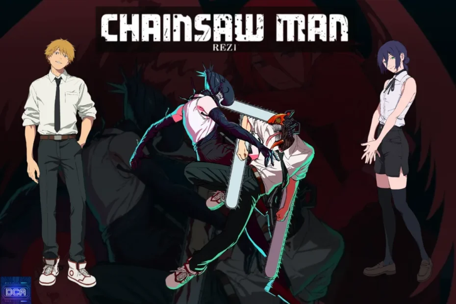 Montagem com Denji, Reze e a forma Chainsaw Man, ilustrando o guia definitivo sobre a história, segredos e o final explicado de Chainsaw Man – O Filme: Arco da Reze.