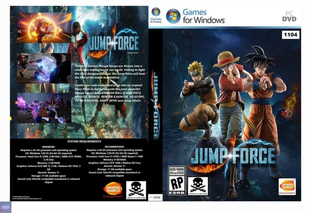 A capa de Jump Force, a representação máxima da 'Maldição do Controle' e um dos piores jogos de animes por homogeneizar universos ricos em um sistema de luta genérico, resultando em um espetáculo vazio sobre a substância.