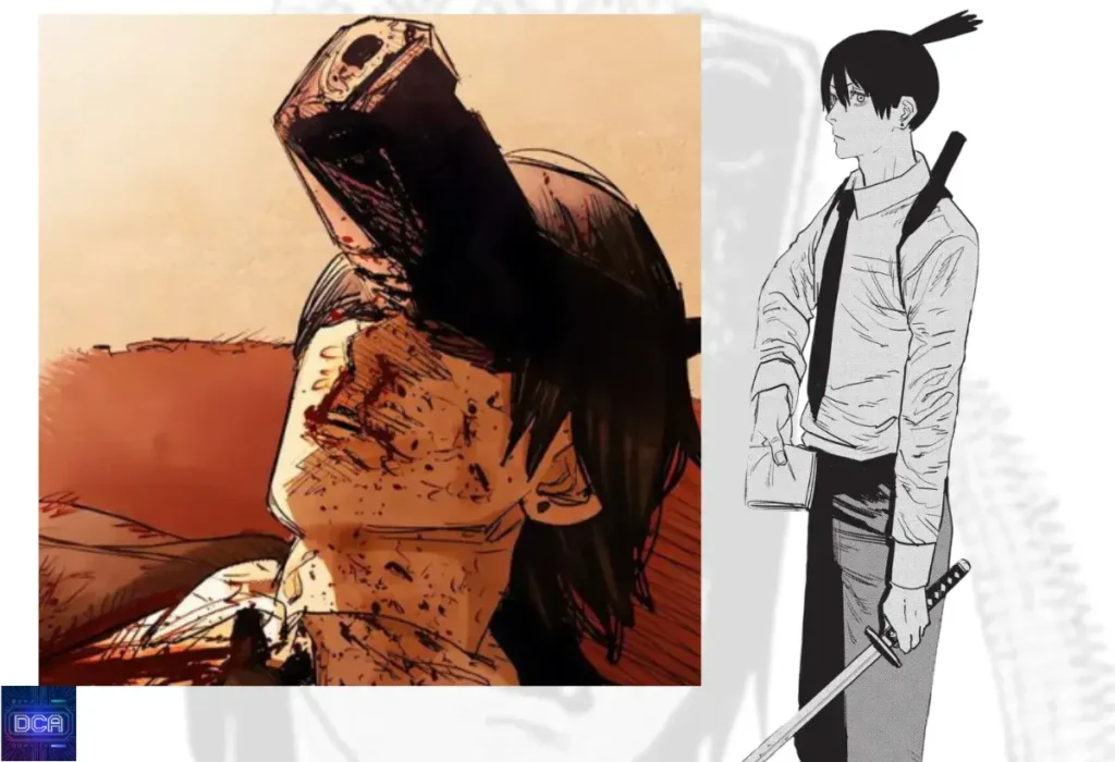 Montagem contrastando Aki Hayakawa vivo com a imagem de sua morte/possessão, ilustrando a análise de por que a **transformação de Aki** é a maior tragédia de Chainsaw Man, a aniquilação de seu propósito.