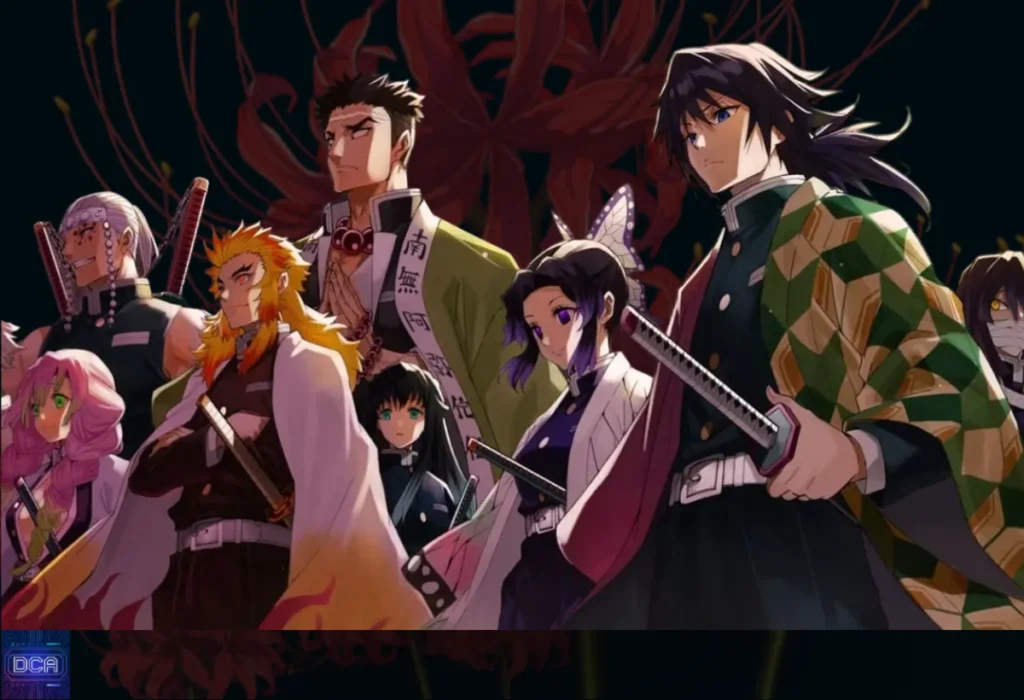 Os Hashiras do Esquadrão de Caçadores de Demônios, organização liderada pelo Clã Ubuyashiki como penitência pelo pecado original de sua linhagem ter dado origem a Muzan.