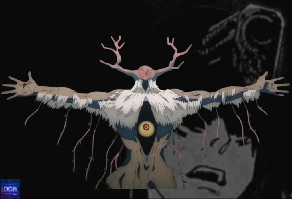 Imagem do Demônio do Futuro, ilustrando a análise sobre sua profecia que anunciou a 'pior morte possível' e a trágica transformação de Aki em Chainsaw Man.