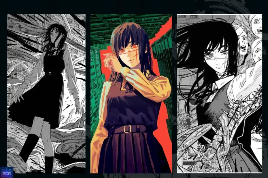 Montagem com painéis do mangá de **Yoru Demônio da Guerra**, ilustrando a análise sobre a co-protagonista de Chainsaw Man Parte 2 e sua relação com Asa Mitaka.