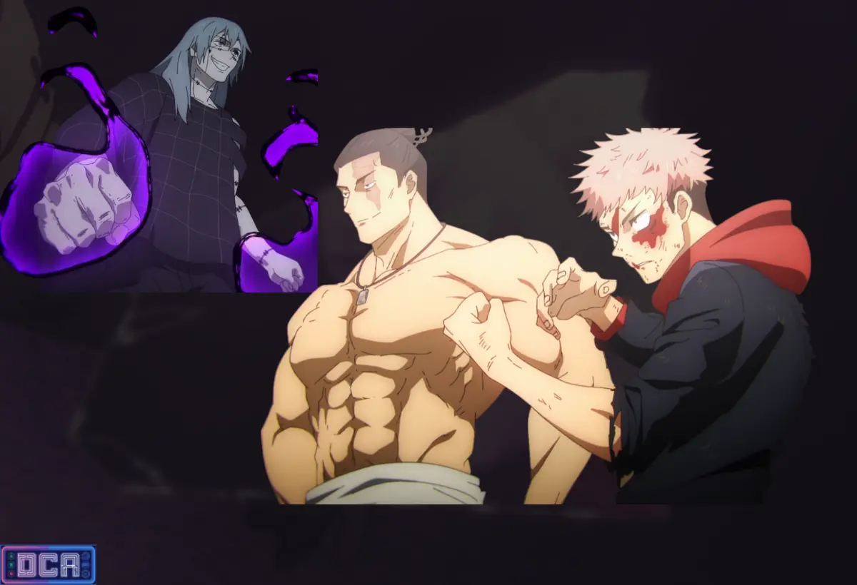 Análise: A Evolução dos Domínios no Arco de Shibuya (Mahito vs. Todo e Itadori) 22 Montagem com Mahito, Aoi Todo e Yuji Itadori, ilustrando a análise sobre a evolução dos domínios no Arco de Shibuya e como a luta redefiniu as regras do Ryoiki Tenkai.