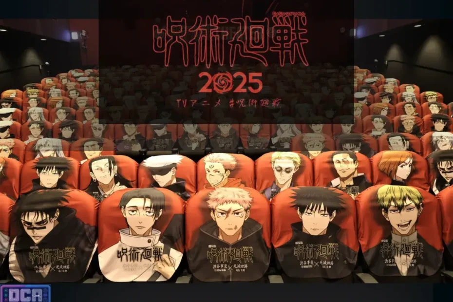 Pôster ou cena do filme Jujutsu Kaisen 2025: Execução, ilustrando o guia completo sobre a estreia nos cinemas, a polêmica da classificação +18 e o conteúdo do arco Inventário Oculto.