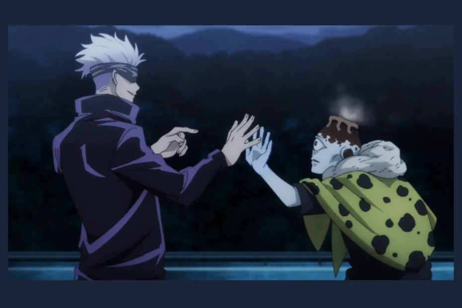 Análise: A Luta de Gojo vs Jogo Foi a Melhor Apresentação de uma Expansão de Domínio? 24 Satoru Gojo bloqueando o ataque de Jogo, ilustrando a análise crítica sobre a luta Gojo vs Jogo e por que ela foi a melhor apresentação de uma Expansão de Domínio.