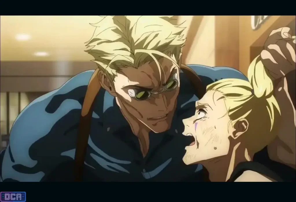 Nanami Kento tem Expansão de Domínio? O Mistério do Feiticeiro Nível 1 Resolvido 3 Cena de Nanami Kento liberando seu Voto de Restrição (Overtime), ilustrando como sua maestria em regras substitui a necessidade de uma Expansão de Domínio.