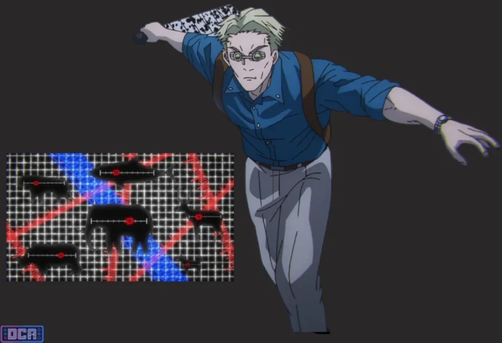 Nanami Kento tem Expansão de Domínio? O Mistério do Feiticeiro Nível 1 Resolvido 2 Kento Nanami usando sua Ratio Technique (Técnica da Proporção), ilustrando a explicação sobre por que Nanami Kento tem Expansão de Domínio não é a pergunta certa para sua filosofia de combate.