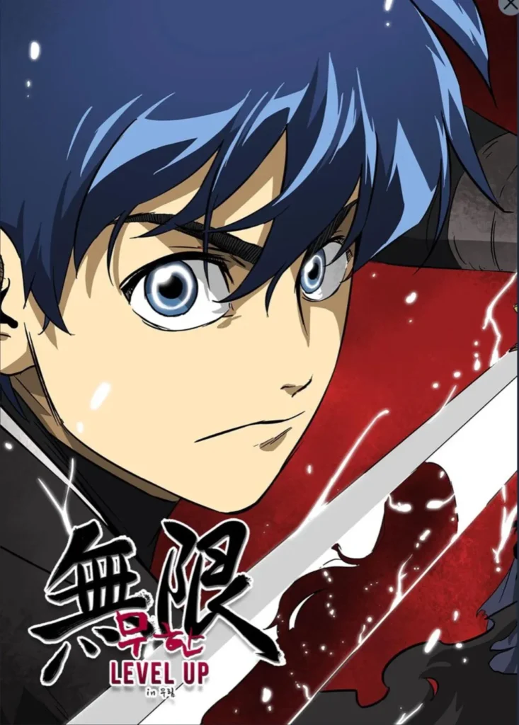 Os 20 Melhores Manhwas de Ação: Ranking Definitivo (Versões Físicas e Digitais 2026) 18 Arte promocional do manhwa Infinite Level Up in Murim, destacando o protagonista Dan Yuseong, que deve realizar exercícios físicos brutais para evoluir, reforçando o tema de 'esforço vs talento' no mundo Murim.