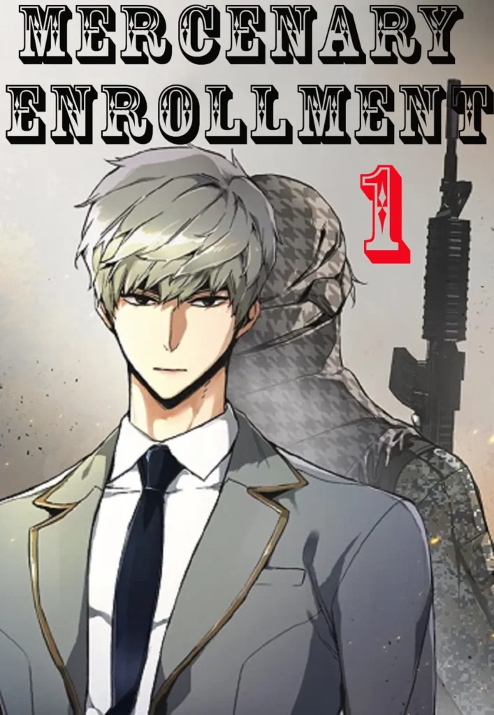 Os 20 Melhores Manhwas de Ação: Ranking Definitivo (Versões Físicas e Digitais 2026) 19 Capa do manhwa Teenage Mercenary, mostrando o protagonista Ijin Yu, um ex-soldado de elite, em seu uniforme escolar, com a sombra de um mercenário atrás, simbolizando a mistura de ação militar e drama adolescente.