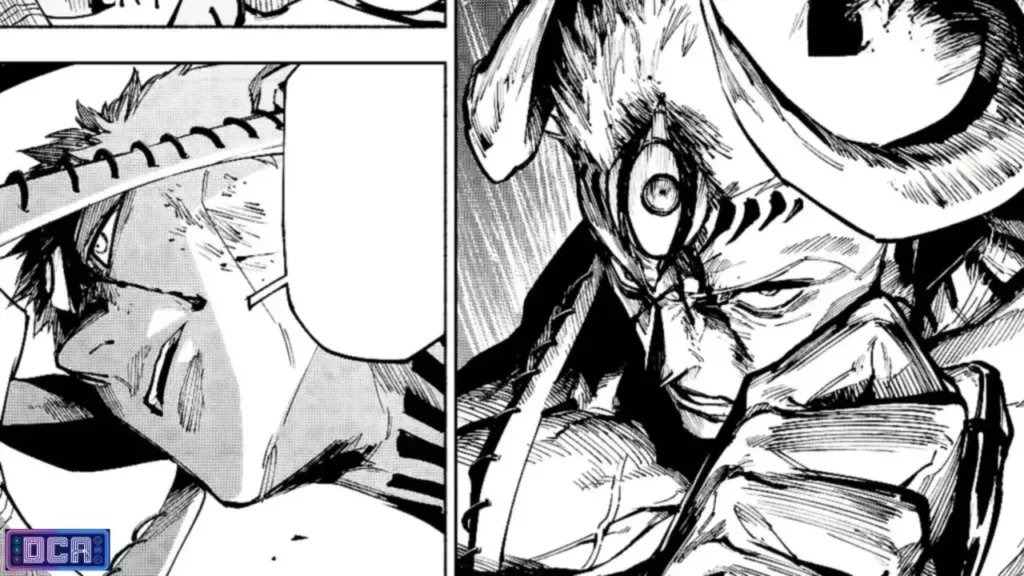 Todos os Personagens de Jujutsu Kaisen Modulo (2086): O Futuro da Feitiçaria 2 Primeiro plano do Imperador Simuriano Dabura em Jujutsu Kaisen Modulo, destacando a fisionomia alienígena e o terceiro olho amaldiçoado.