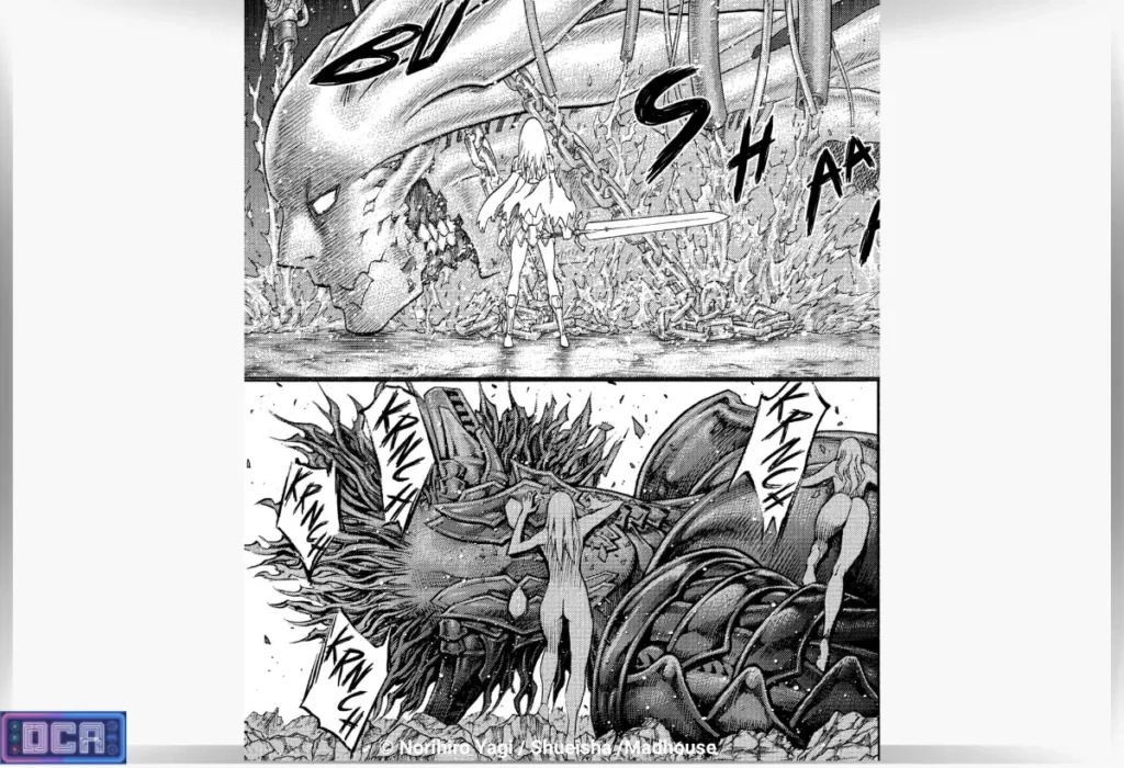 A Ilusão de Claymore: O Continente Oculto, o Mundo Ilha de Claymore e a Guerra dos Asarakam 2 Montagem revelando os imponentes e assustadores Asarakam, a raça dracônica usada como arma biológica suprema. Encontrados nos sombrios laboratórios da Organização, esses seres milenares e andróginos são a chave orgânica para desvendar o propósito real da carnificina no Mundo Ilha de Claymore.