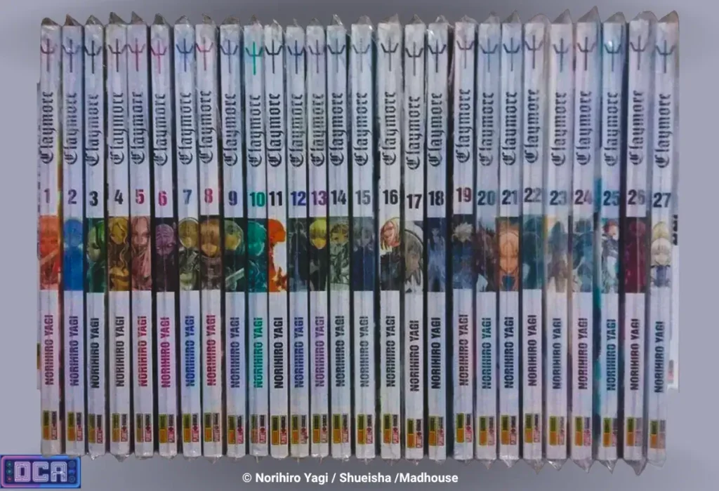Onde assistir Claymore Dublado e Ler o Mangá Completo Hoje? O Guia Definitivo de 2026 2 As lombadas dos 27 volumes clássicos do mangá publicados pela Panini enfileirados, guardando a verdadeira conclusão épica da guerra. Se você busca a história completa além de saber onde assistir Claymore, é nestas páginas escassas que repousa o destino final e sangrento das guerreiras de prata.