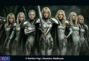 O Guia Definitivo de Claymore: Mangá, Anime e o Abismo da Fantasia Sombria 3 As implacáveis guerreiras de Claymore ganham vida nesta recriação realista, empunhando suas espadas imensas com um olhar frio e determinado, prontas para enfrentar o abismo da fantasia sombria e caçar os temíveis Yomas.