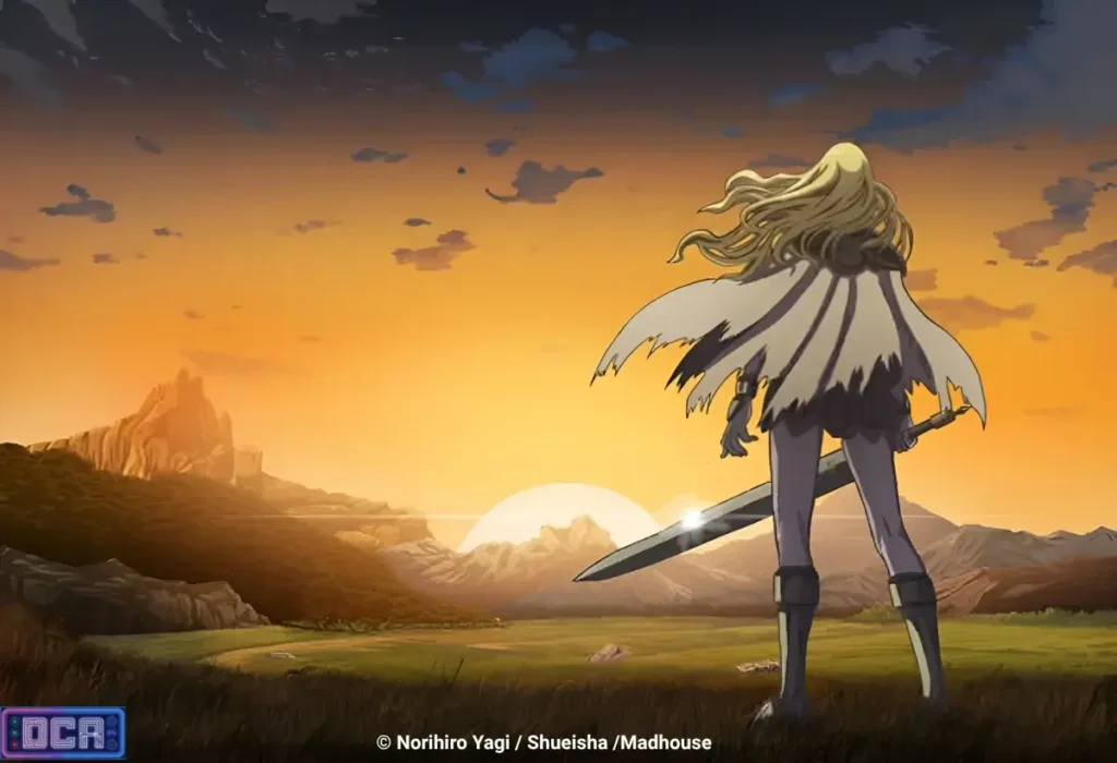 A lendária guerreira Teresa do Sorriso Aparente contempla o vasto e melancólico horizonte, alheia à sombria verdade de que o terreno de carnificina que defende é apenas uma prisão experimental, o terrível Mundo Ilha de Claymore.