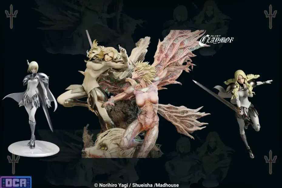 Estátuas e Action Figures de Claymore: Guia de Compra Implacável para Colecionadores 1 Uma montagem impressionante exibindo as mais cobiçadas Estátuas e Action Figures de Claymore oficiais. No centro, a monumental estatueta da Figurama captura o trágico e brutal embate entre Teresa do Sorriso Aparente e Priscilla em sua aterradora forma abissal, ladeada pelas precisas e saudosistas peças de Clare e Teresa das marcas MegaHouse e Toy's Works. Um verdadeiro tesouro que materializa a fantasia sombria e o luto da obra nas prateleiras.