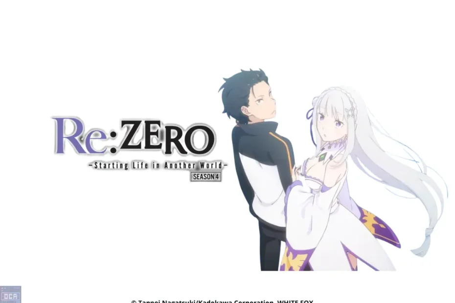 Subaru e Emilia encaram juntos os novos mistérios e perigos iminentes no banner oficial de Re:ZERO Starting Life in Another World (4ª Temporada), transmitindo a esperança e a forte carga emocional da nova fase do anime.