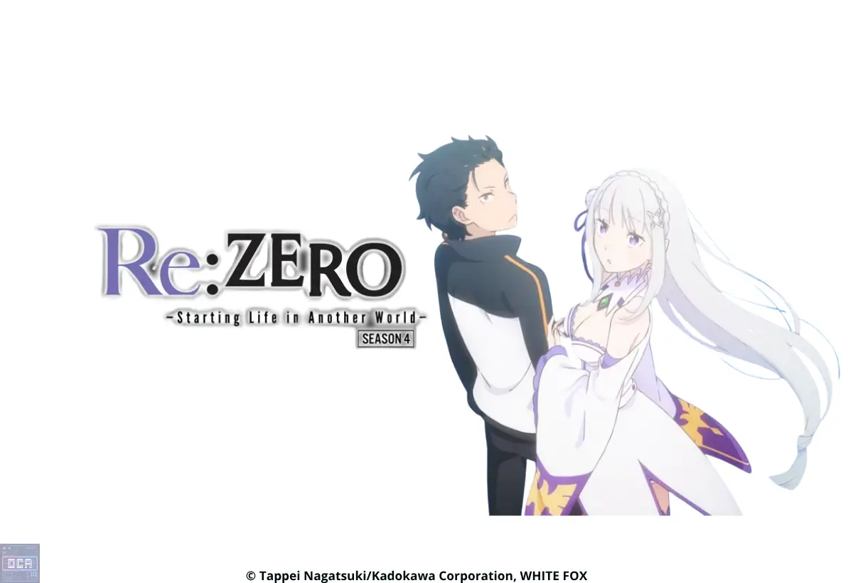Subaru e Emilia encaram juntos os novos mistérios e perigos iminentes no banner oficial de Re:ZERO Starting Life in Another World (4ª Temporada), transmitindo a esperança e a forte carga emocional da nova fase do anime.
