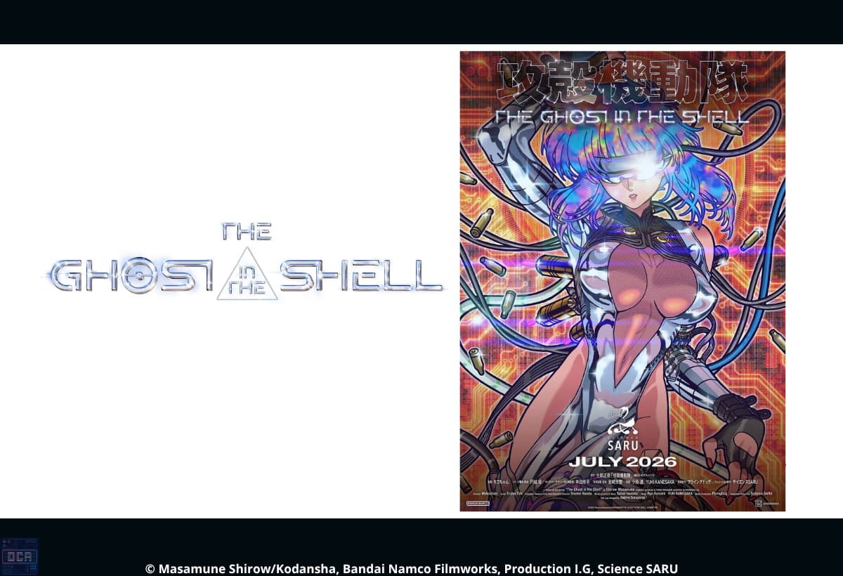 Motoko Kusanagi conectada à rede em uma atmosfera intensamente cyberpunk e futurista, destacando a complexidade tecnológica e visual da nova série THE GHOST IN THE SHELL.